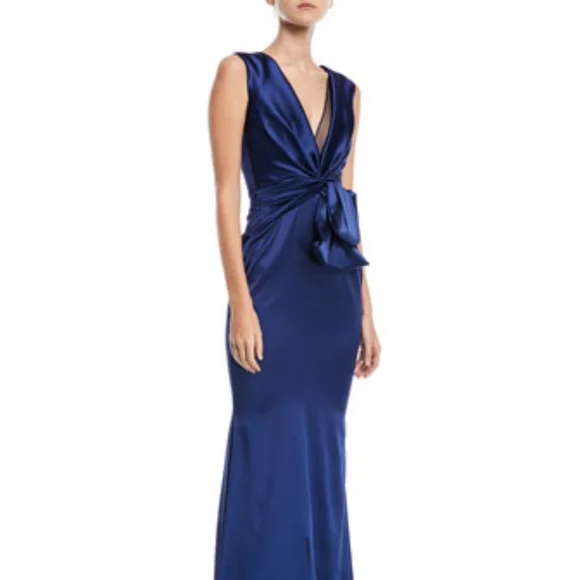 green emerald velvet dress TALBOT RUNHOF Evening Gown main image 1